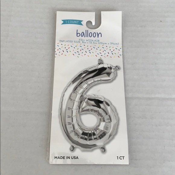 Number 6 balloon silver (L) - Picture 1 of 3